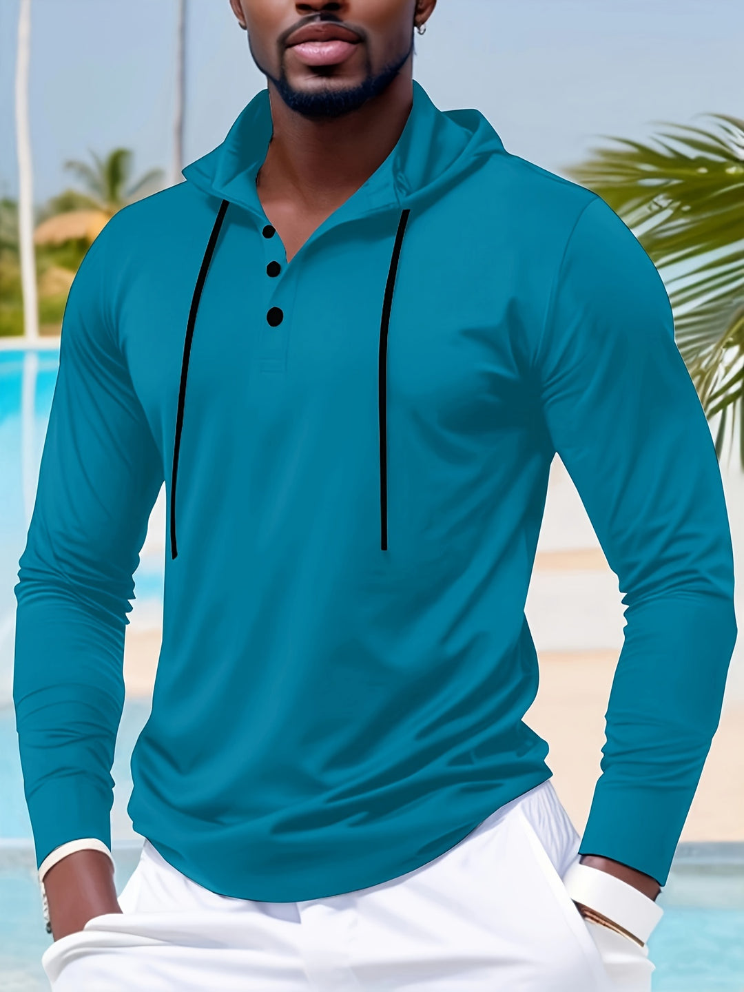 T-Shirt da Uomo | Maniche Lunghe & Cappuccio | Leggera & Traspirante | Primavera