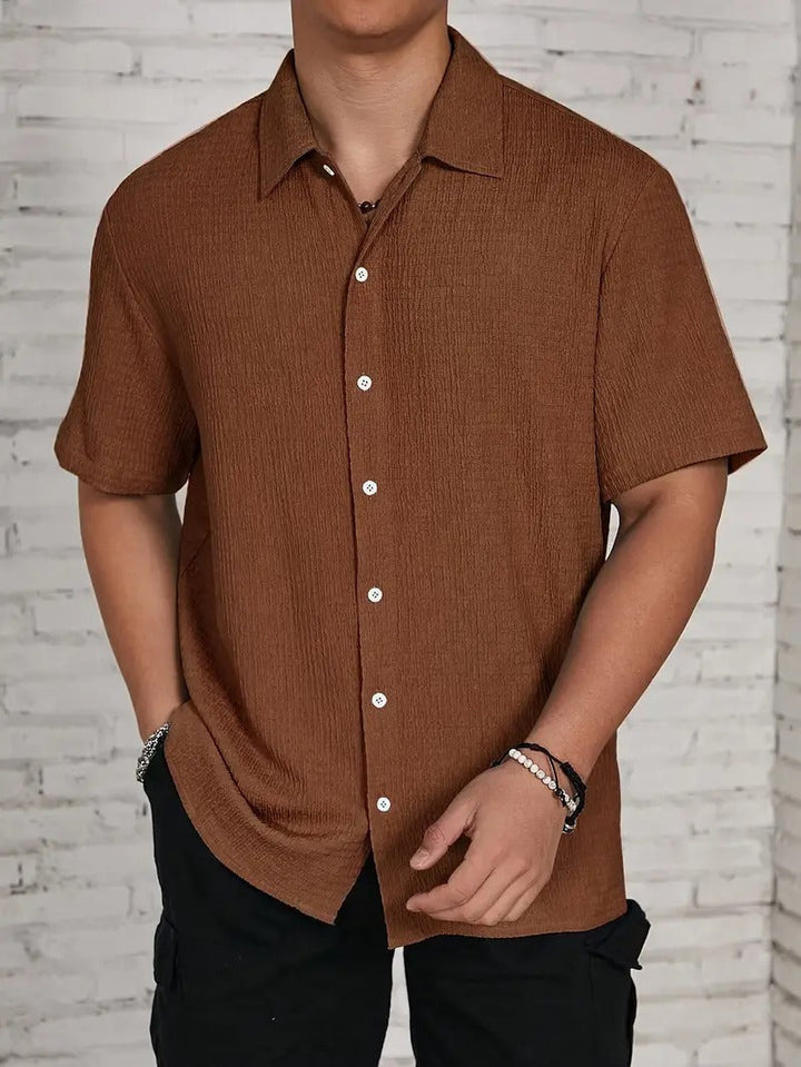Camicia da uomo | Classica ed elegante & Leggera | Maniche corte & Chiusura a bottone