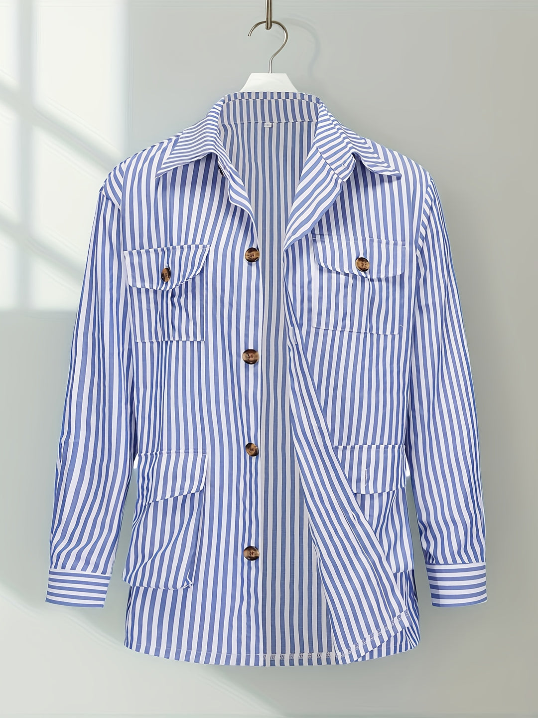 Giacca da uomo | Righe verticali | Maniche lunghe | Formale e casual | Poliestere-cotone