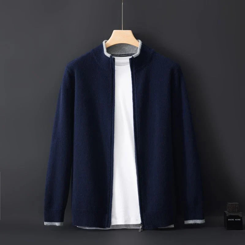 Cardigan Uomo Invernale | Collo Alto Zip | Maglia Elegante