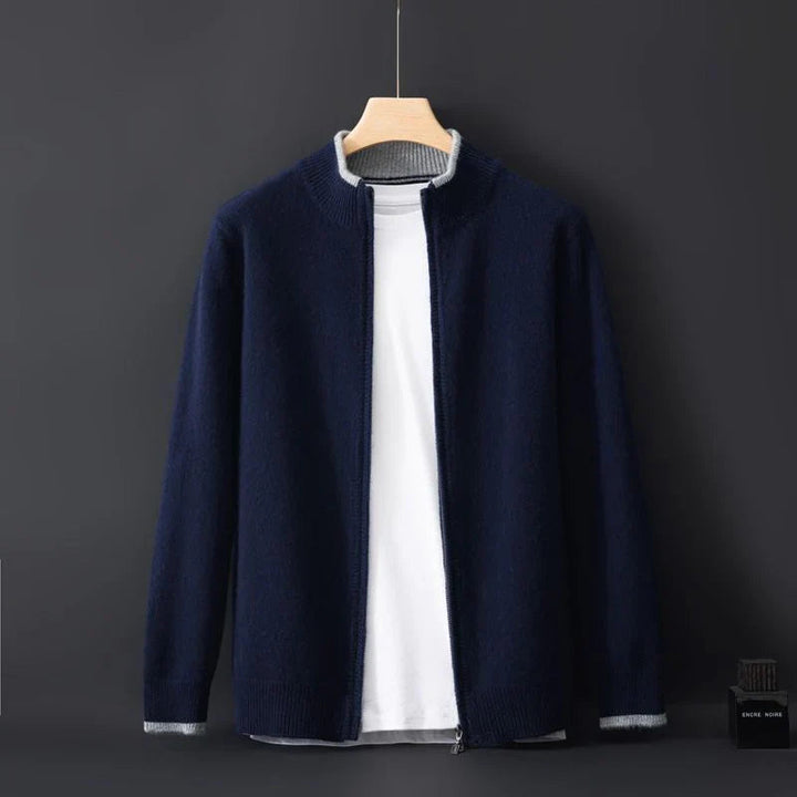 Cardigan Uomo Invernale | Collo Alto Zip | Maglia Elegante