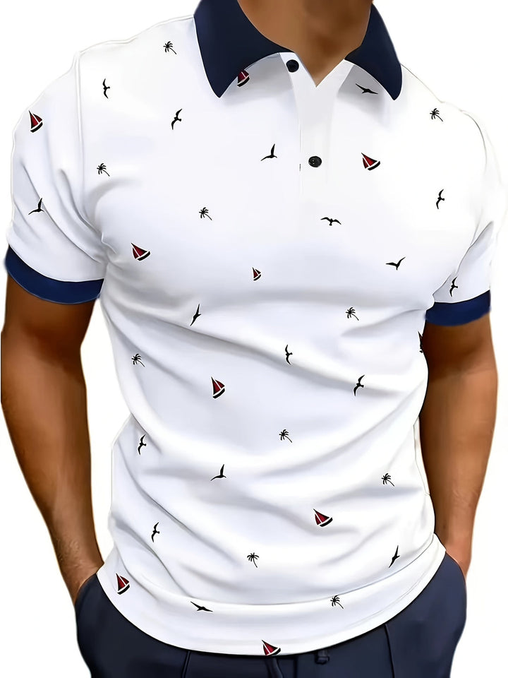 Polo Golf Uomo | Stampa 3D | Sportivo & Traspirante | Leggero