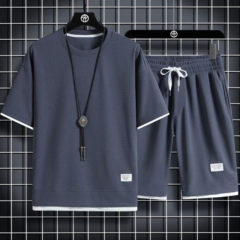 Set Sportivo Uomo | Struttura a Waffle & Traspirante | Vestibilità Larga | Poliestere