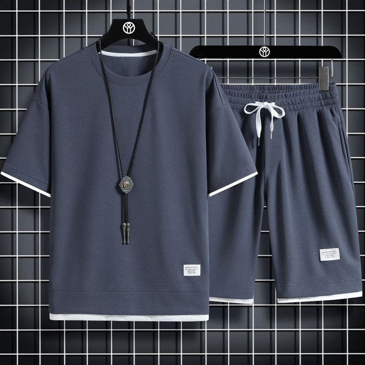 Set Sportivo Uomo | Struttura a Waffle & Traspirante | Vestibilità Larga | Poliestere