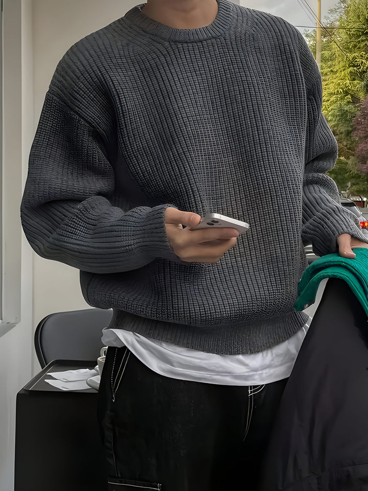 Maglione da uomo | Girocollo | Manica lunga | Tessuto elasticizzato | Autunno/Inverno
