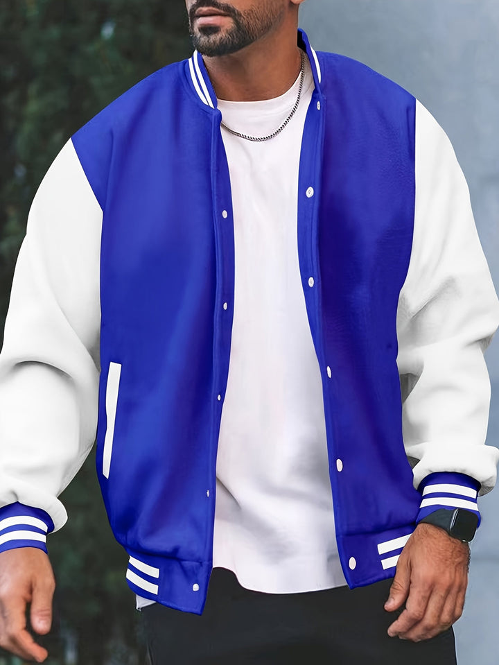 Giacca Varsity Uomo | Stile College | Vestibilità Regolare & Impermeabile al Vento | Primavera & Autunno