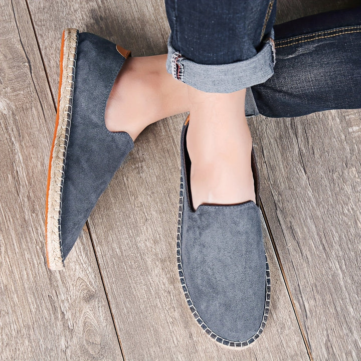 Mocassini da Uomo | Fatti a Mano | Suola in Lino e Canvas | Slip-On Casual