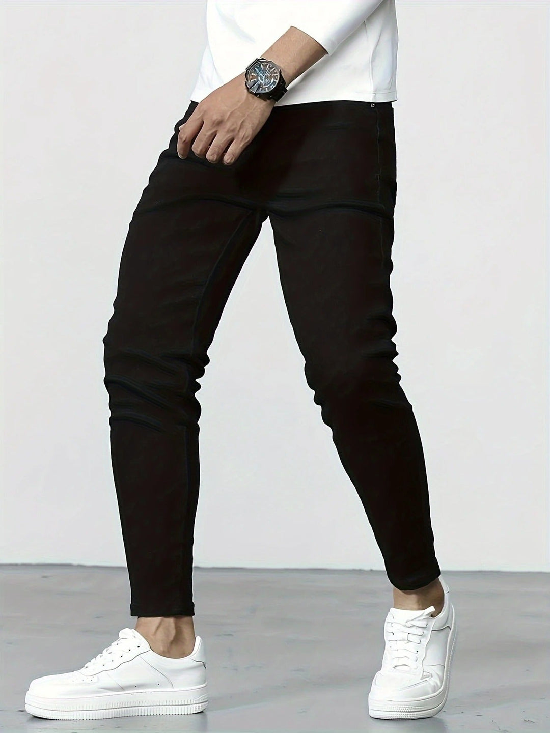 Jeans da Uomo | Stretch Slim Fit | Mix di Cotone Casual | Colore Unito | Look Senza Tempo