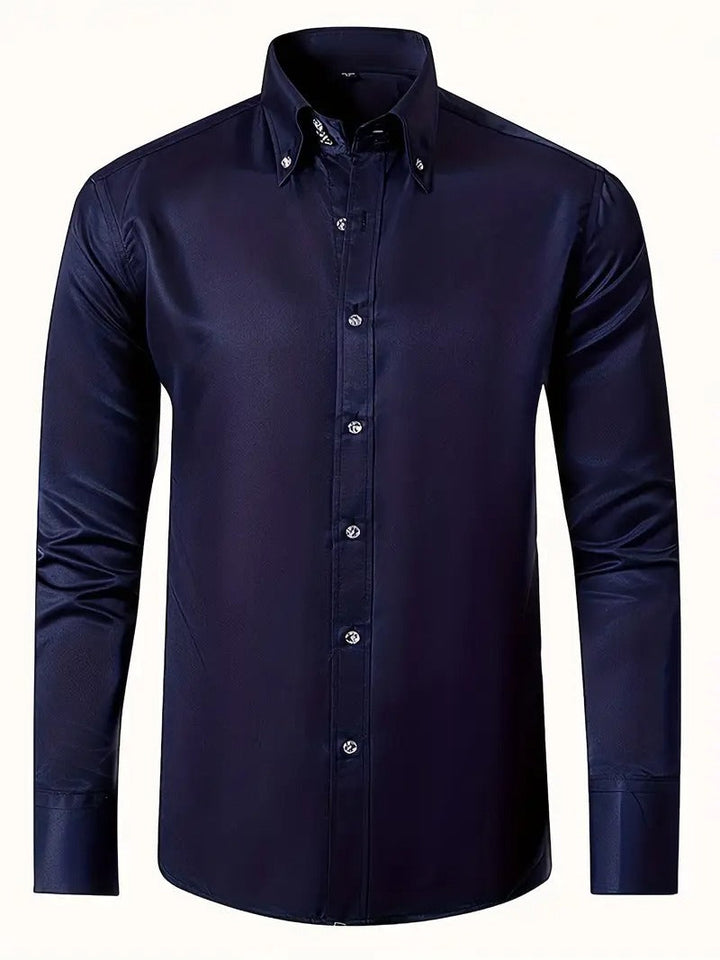 Camicia Formale da Uomo | Elegante & Professionale | Maniche Lunghe & Chiusura con Bottone | Abbigliamento Primaverile