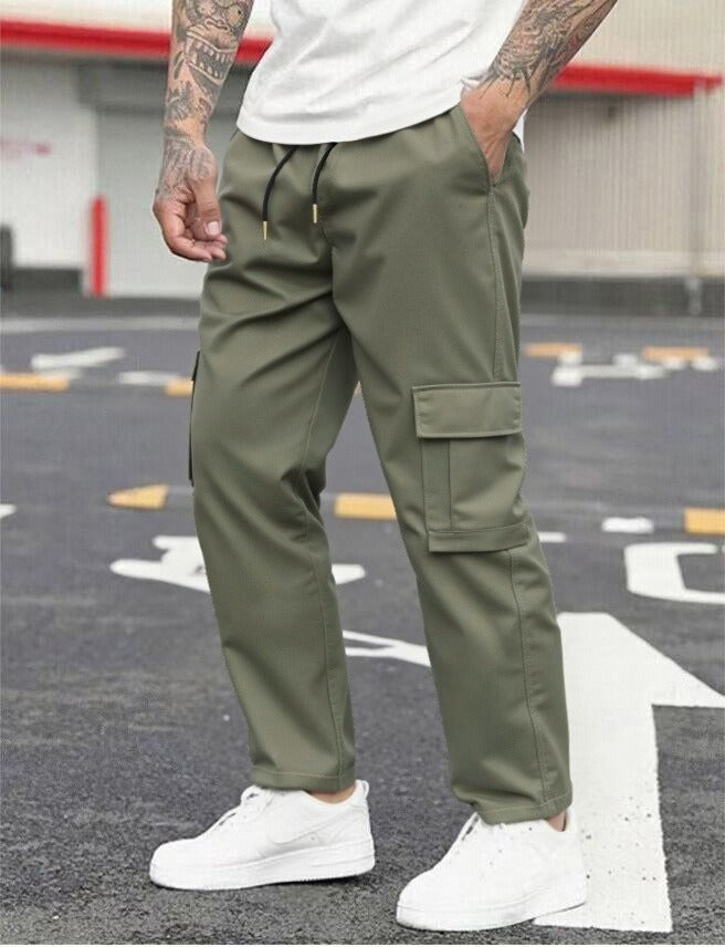 Pantaloni Cargo Uomo | Vestibilità Larga | Tasche a Patta | Casual Primavera