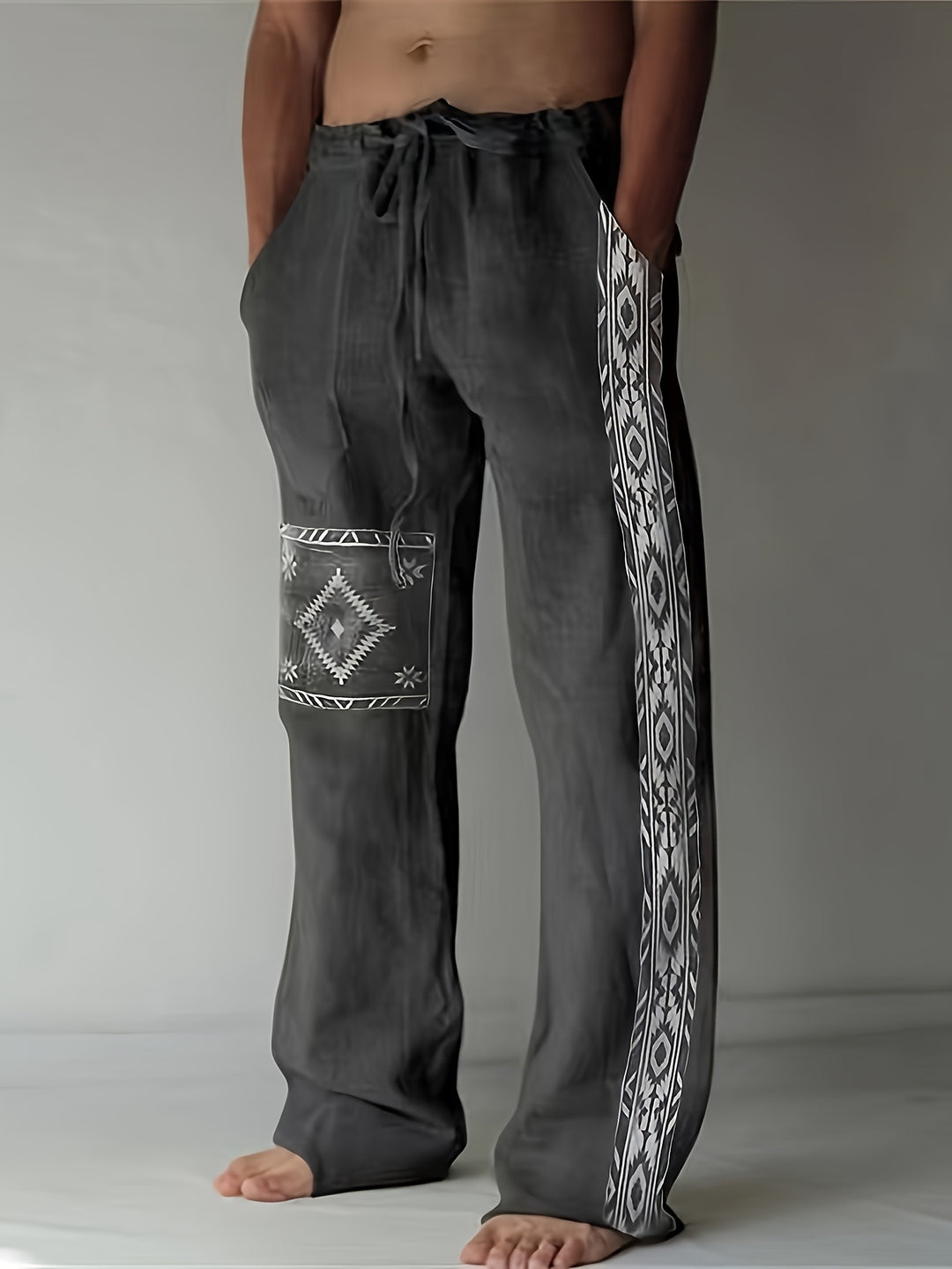 Pantaloni da Uomo | Stile Etnico & Motivo Geometrico | Regular Fit | Primavera & Estate