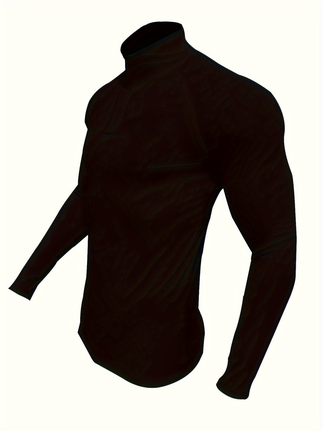 Camicia da uomo | Mezzo Zip & Manica Lunga | Asciugatura Rapida & Traspirante | Collo Alto