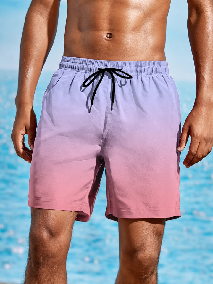 Pantaloni da spiaggia da uomo | Asciugatura rapida e leggeri | Cordoncino e design ombre | Abbigliamento attivo estivo