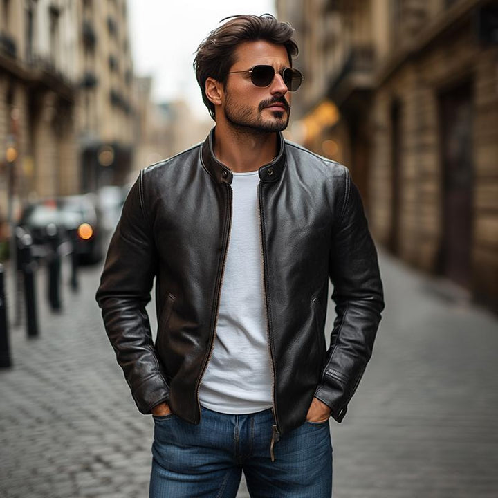Giubbotto Uomo Invernale | Giacca Urban con Colletto Alto | Ecopelle