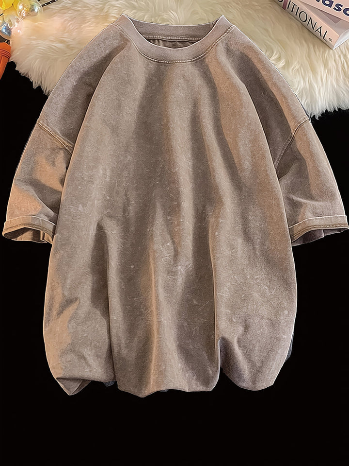 T-shirt da uomo | Cotone Puro | Look Retro Lavato | Stile Estivo a Maniche Corte