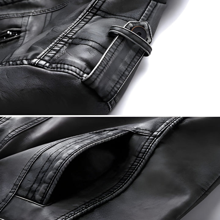Giubbotto Biker da Uomo | Giacca in Pelle PU | Stile Moto con Zip e Tasche | Ecopelle