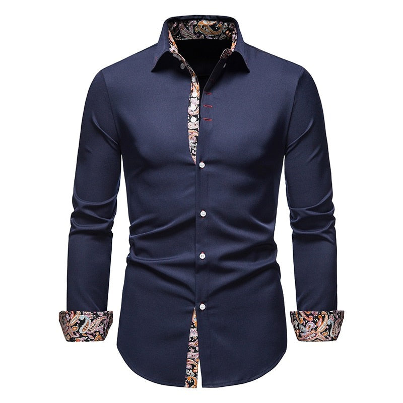 Camicia da Uomo | Moderna ed Elegante | Comfort in Cotone | Vestibilità Slim