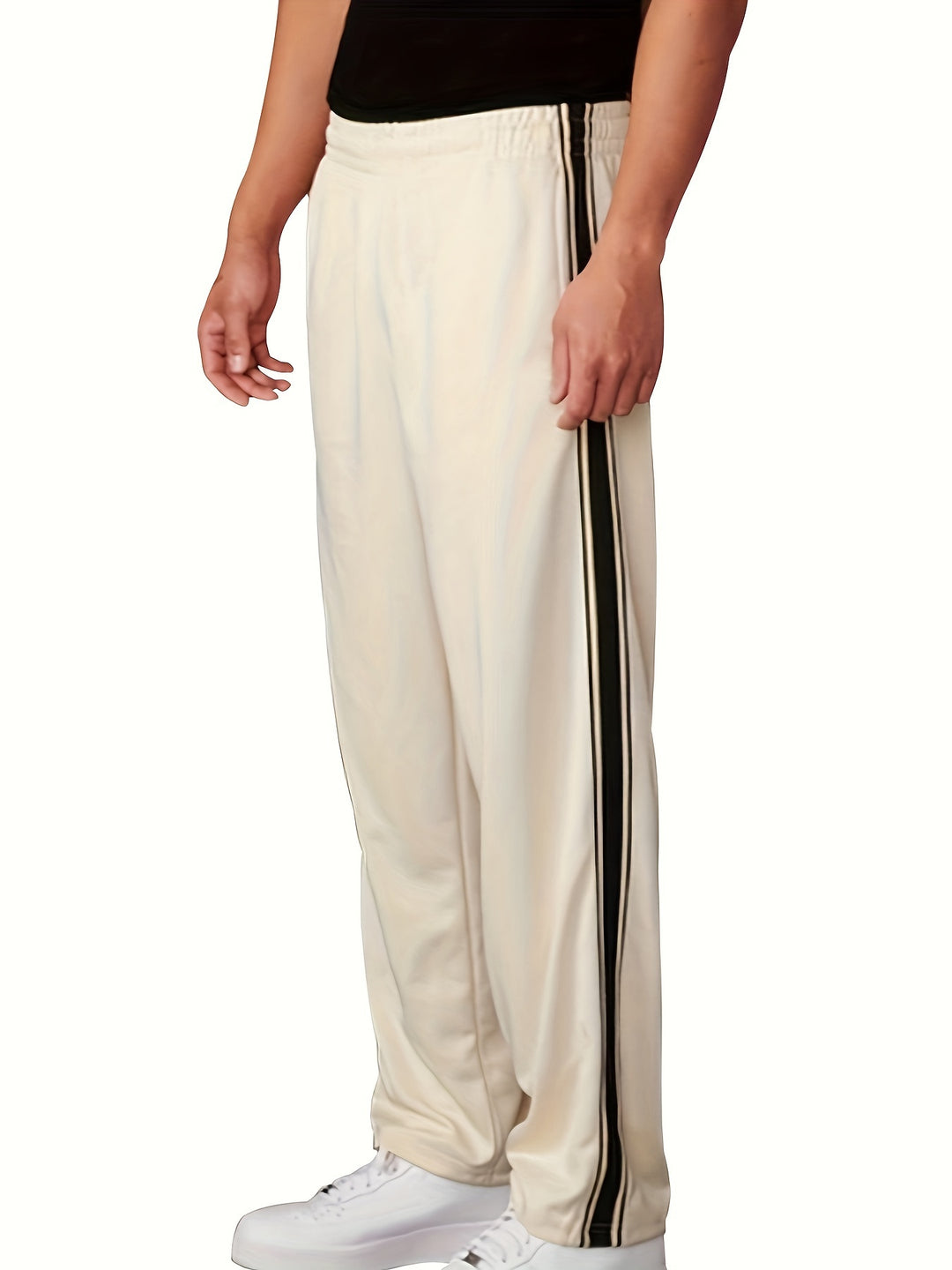 Pantaloni Sportivi da Uomo | Maglia & Leggeri | Fit Largo con Striscia Laterale | Casual & Allenamento