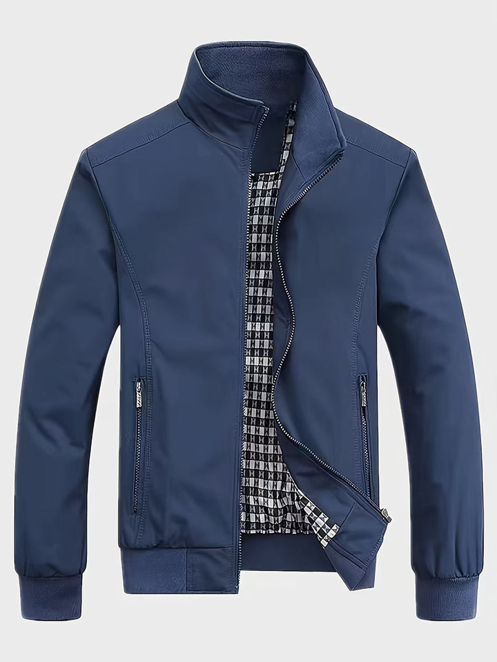 Giacca da Uomo Business | Chiusura Lampo & Collo Alto | Elegante & Confortevole | Primavera