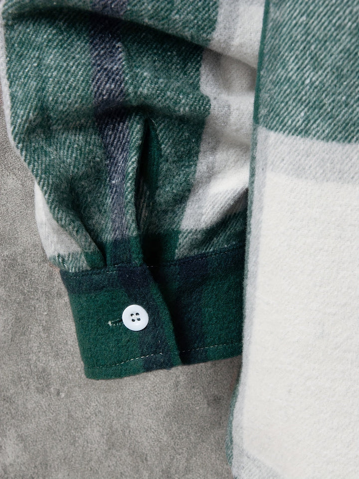 Giacca Camicia Uomo | A Quadri & Lunga | Con Cappuccio | Trendy & Confortevole