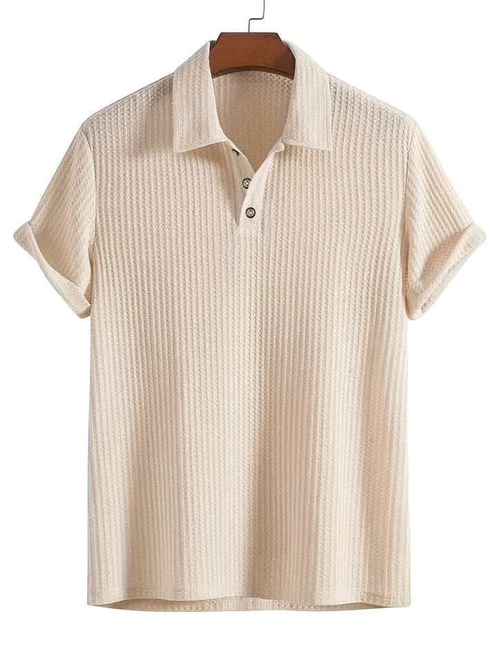 Camicia da Uomo a Costine | Morbida & Traspirante | Stretch & Maniche Corte