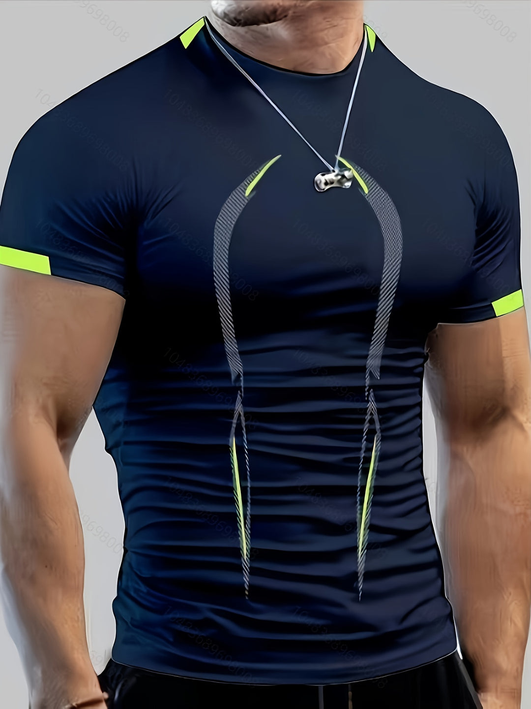 Maglietta Sportiva Uomo | Blocchi di Colore & Slim Fit | T-shirt Asciugatura Rapida con Collo Rotondo