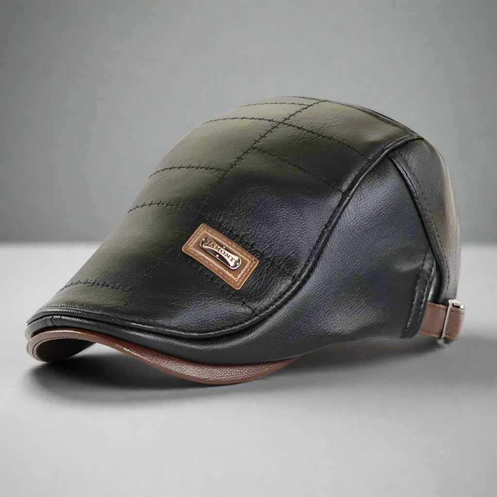 Baret da Uomo | Look Retro in Pelle | Resistenti al Vento & Regolabile | Stile Invernale Caldo