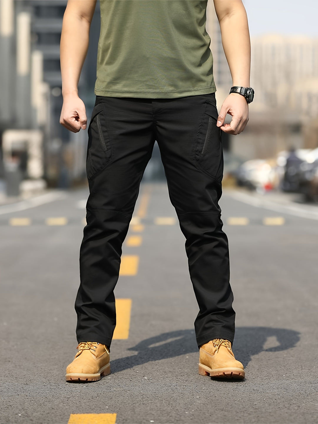 Pantaloni Cargo Tattici per Uomini | Poliestere Durevole | Più Tasche | Per Escursionismo e Avventure All'aperto