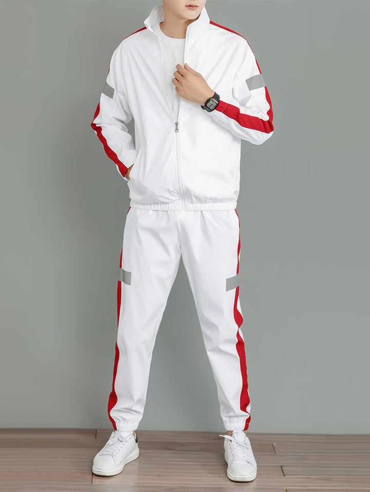 Set Sportivo Uomo | Giacca Zip-Up Riflettente & Pantaloni da Jogging | Traspirante & Confortevole