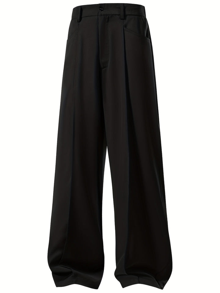 Pantaloni Larghe da Uomo | Fit Casual e Comodo | Pieghe e Stile | Perfetti per Lavoro e Ufficio