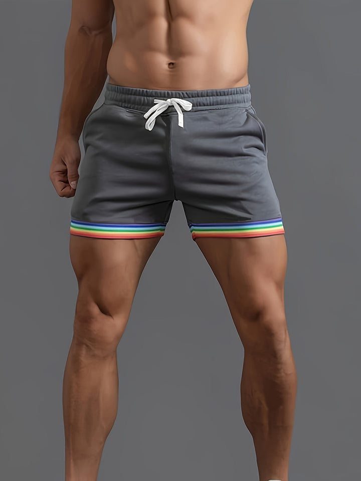 Short Sportivo Uomo | Strisce Arcobaleno | Corda & Tasche | Streetwear Estivo Casual