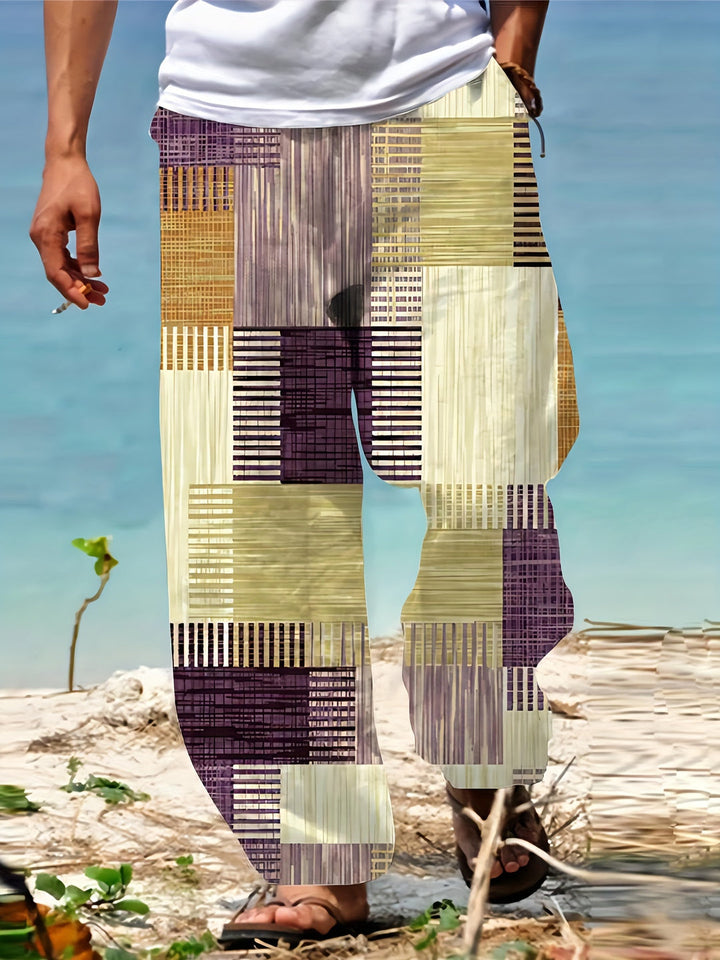 Pantaloni Uomo | Vestibilità Ampia | Motivo Geometrico & Confortevole | Outdoor & Casual