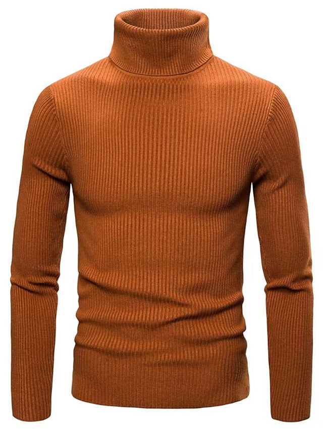Maglione Uomo in Maglia | Collo Alto | Slim Fit | Tinta Unita | Invernale Casual