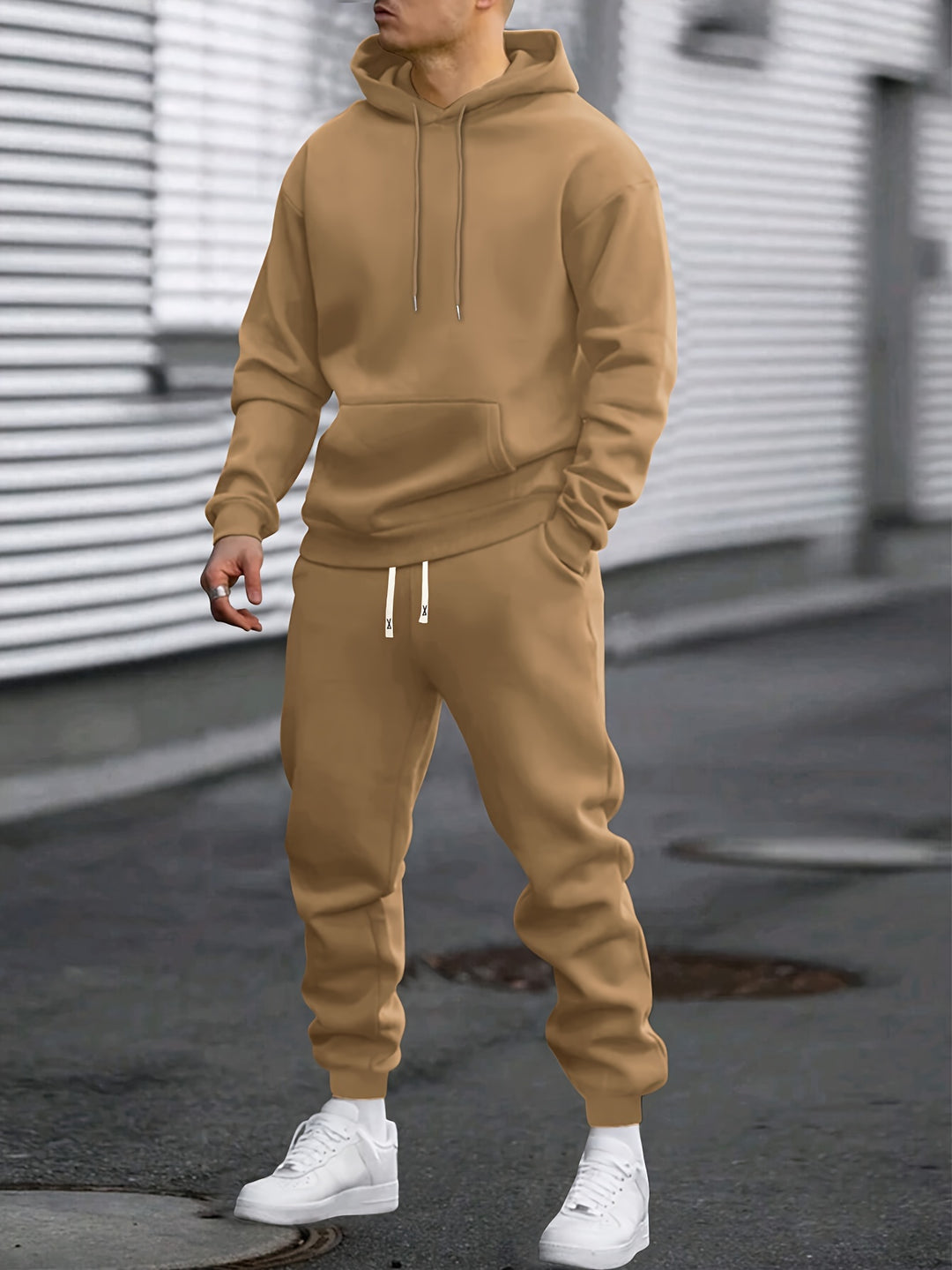 Completo Sportivo Uomo | Felpa con Cappuccio & Pantaloni Sportivi | Confortevole & Traspirante | Primavera & Autunno