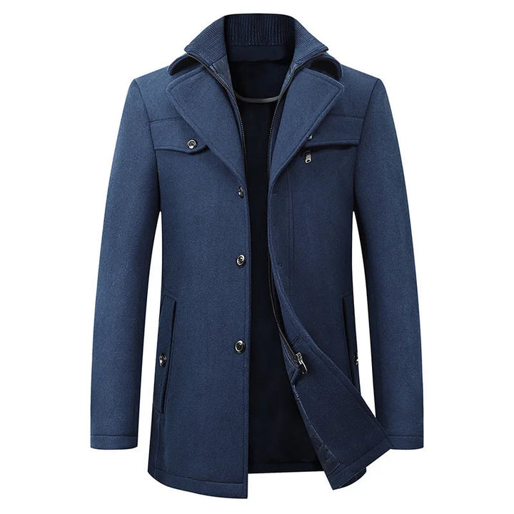 Cappotto Uomo | Lana Sintetica Calda | Tessuto a Nodi