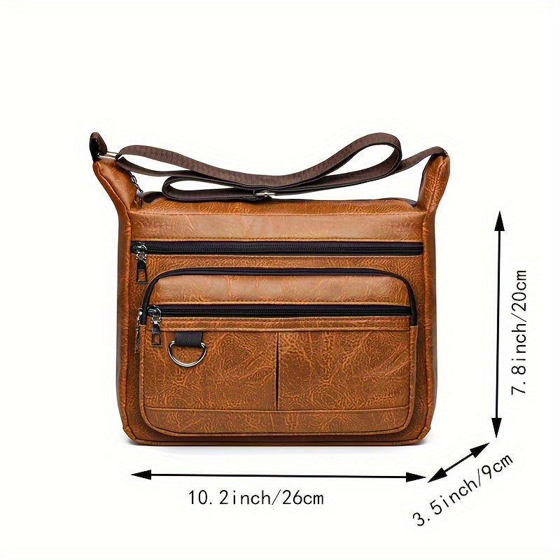 Borsa a Tracolla da Uomo | Pelle PU | Grande Capacità & Tracolla Regolabile | Design Casual