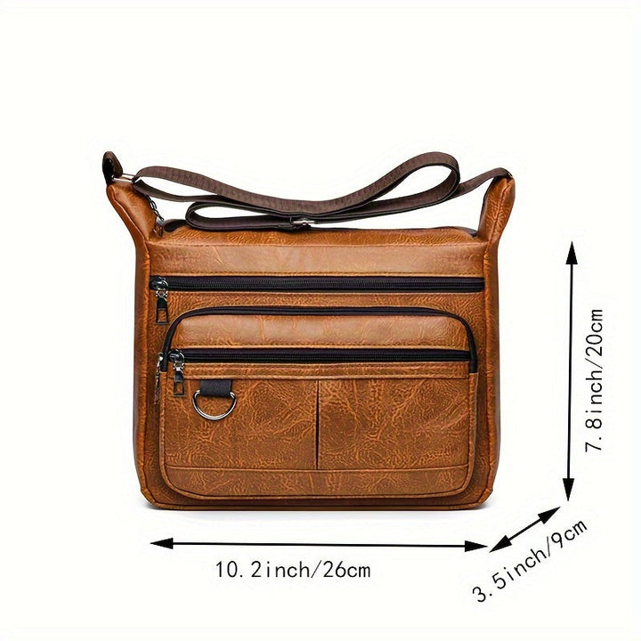 Borsa a Tracolla da Uomo | Pelle PU | Grande Capacità & Tracolla Regolabile | Design Casual