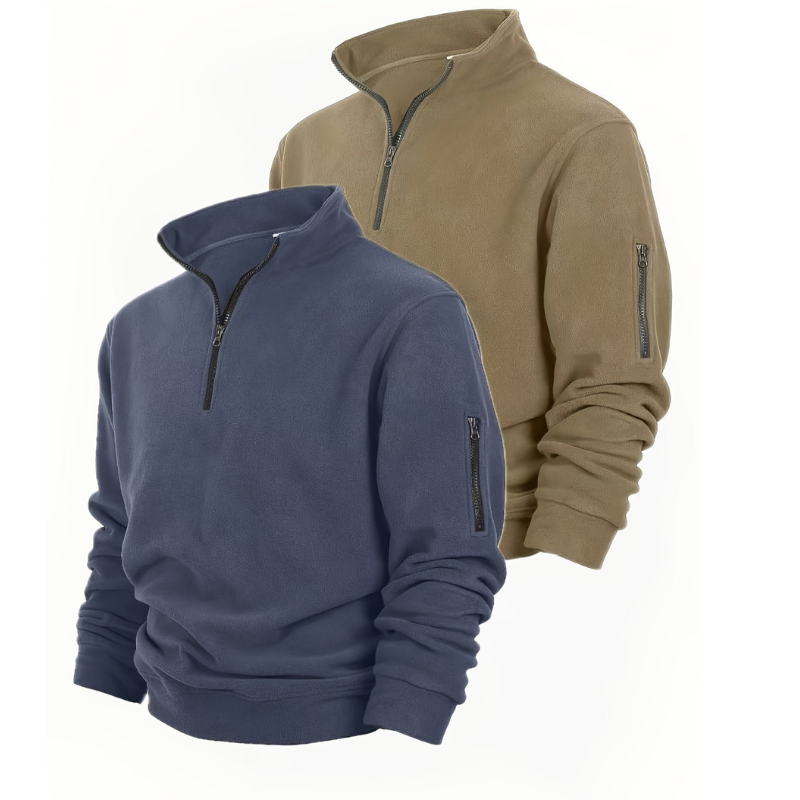 Maglioni Uomo | Felpa Henley a 2 pezzi con mezza zip | Casual