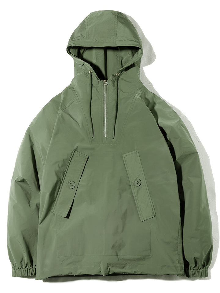 Giacca a Vento Uomo | Leggera & Impermeabile | Con Cappuccio & Tasche | Verde