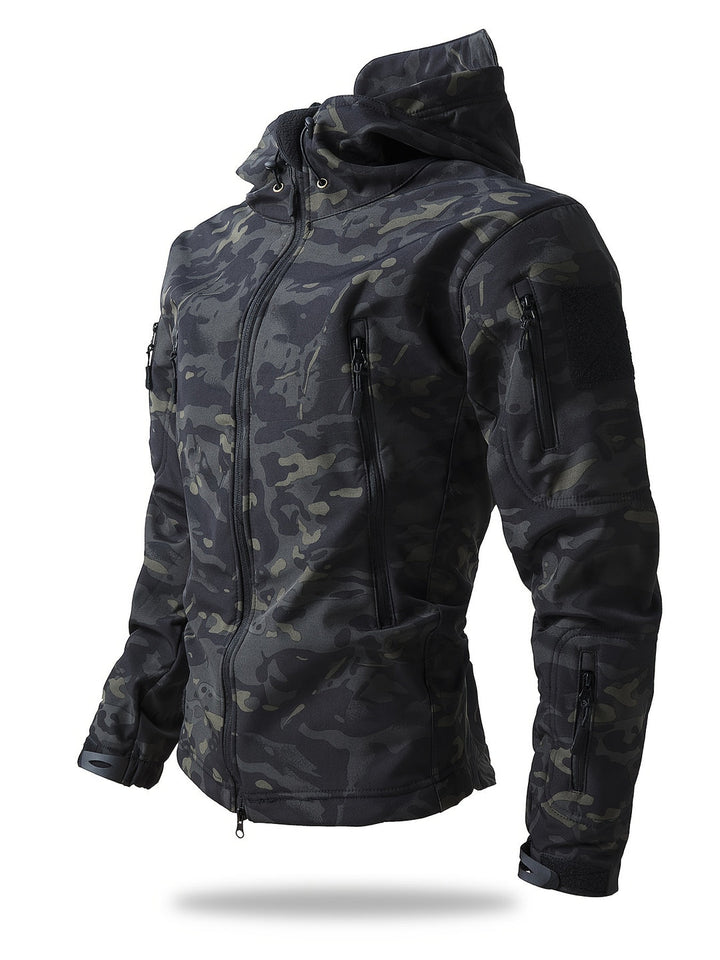 Giacca a vento da uomo | Traspirante & Tattica | Leggera & Elastica | Con Cappuccio & Zip
