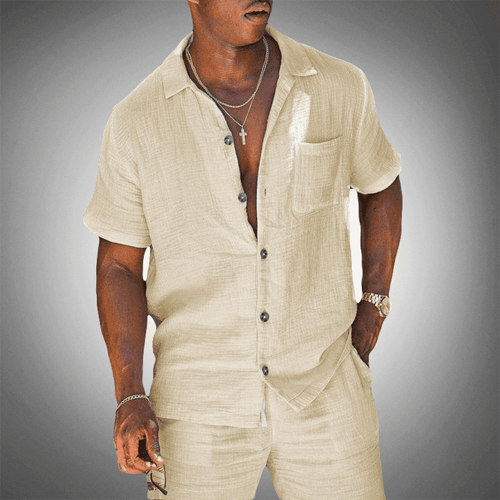 Set in Lino da Uomo | Traspirante & Elegante | Camicia & Shorts | Estate