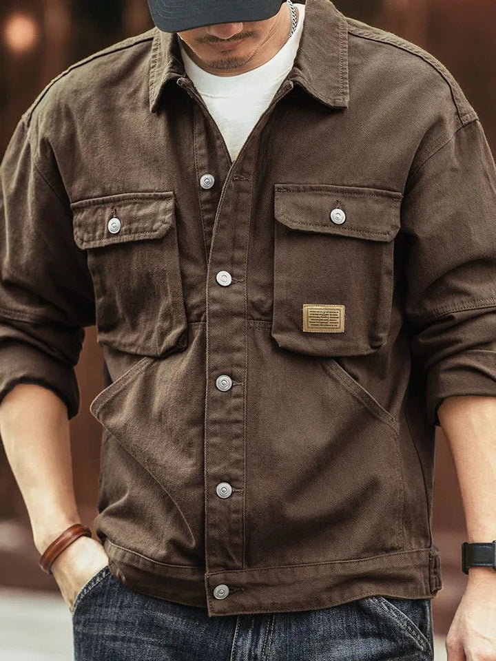 Giacca Cargo Uomo | Look Denim | Vestibilità Ampia & Comfort | Primavera & Autunno