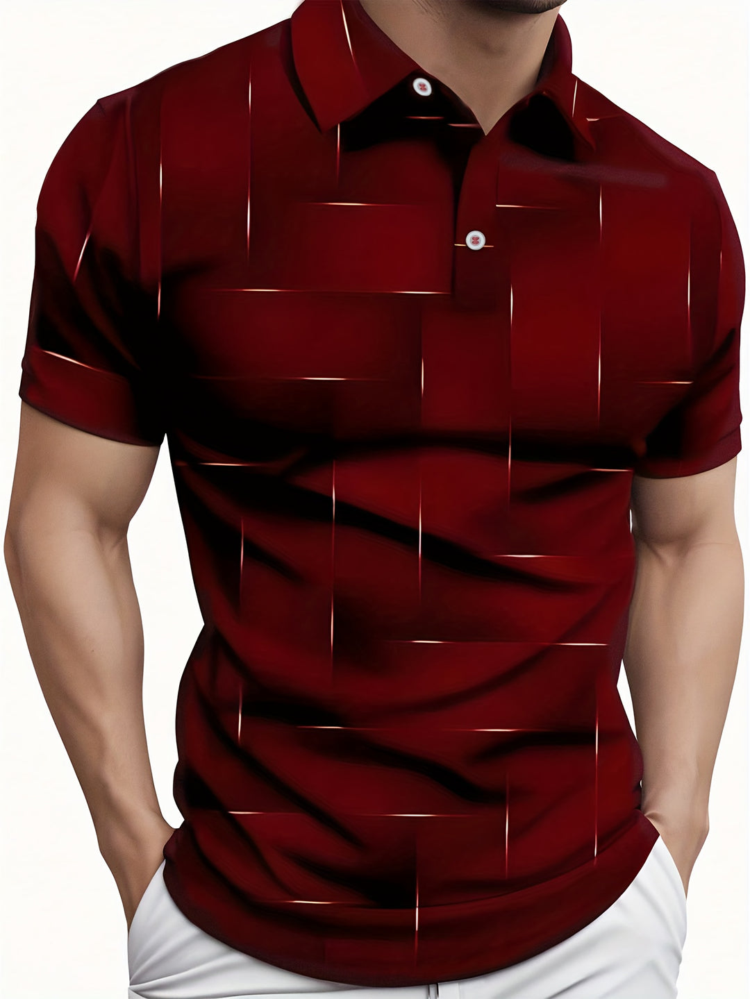 Camicia Uomo | Stampa Geometrica | Maniche Corte | Casual & Sportiva