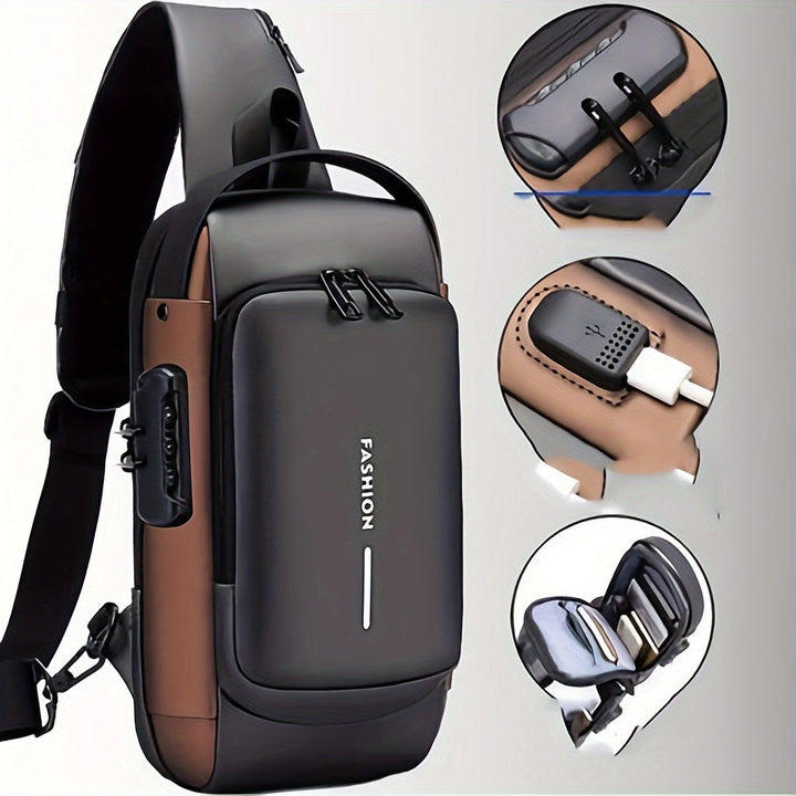 Borse a Tracolla per Uomini | Antifurto & Porta di Ricarica USB | Moto & Sport all'Aria Aperta | Tessuto Oxford Durevole