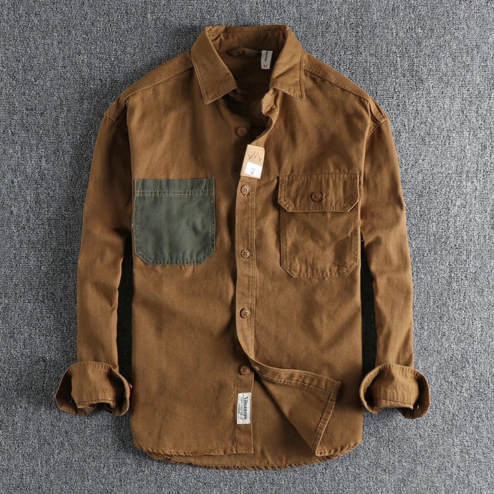 Camicia da Uomo | Cotone Lavato & Finitura Lavata | Look Retro | Primavera & Casual