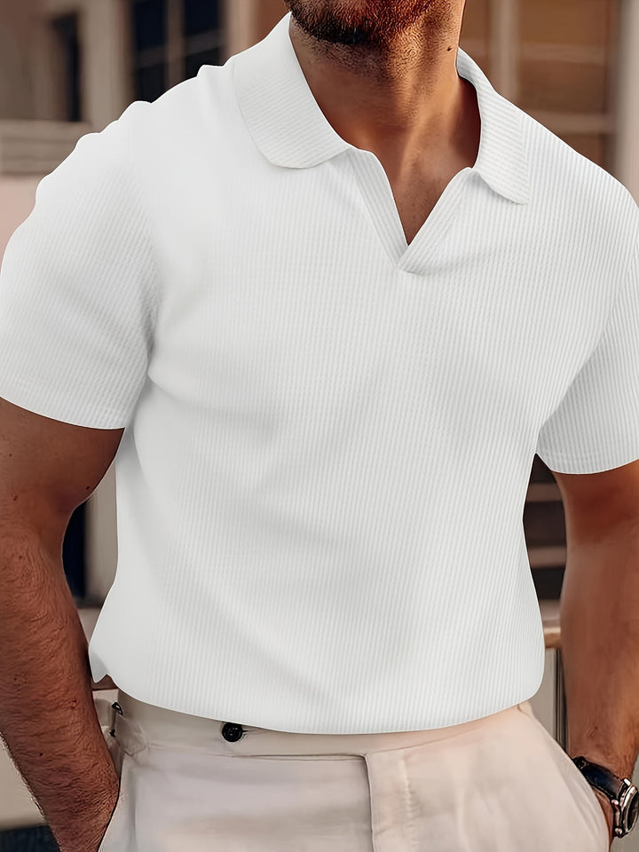 Polo Uomo | Colore Unito & Texture a Rete | Colletto Confortevole | Traspirante & Casual
