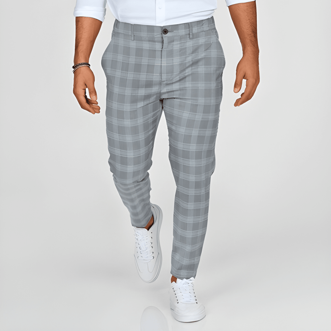 Pantaloni a Quadri da Uomo | Stile Vintage Streetwear | Slim Fit a Vita Media | Cotone & Poliestere