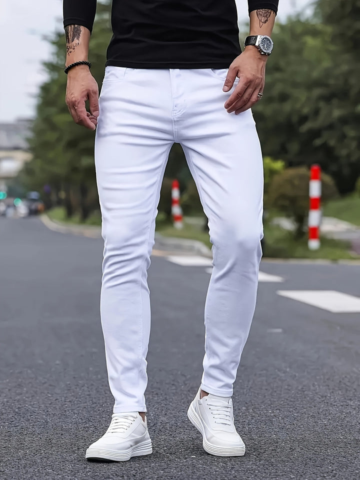Jeans skinny da uomo | Denim elasticizzato | Vita media | Casual e stiloso