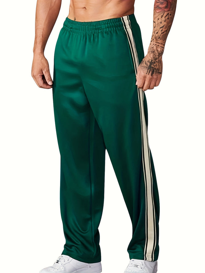 Pantaloni Sportivi da Uomo | Maglia & Leggeri | Fit Largo con Striscia Laterale | Casual & Allenamento