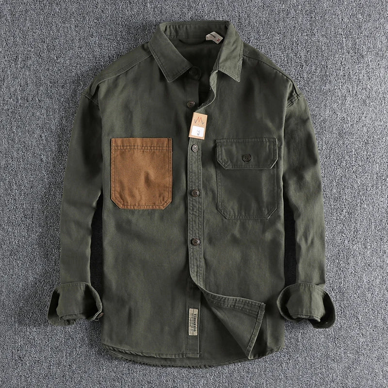 Camicia da Uomo | Cotone Lavato & Finitura Lavata | Look Retro | Primavera & Casual